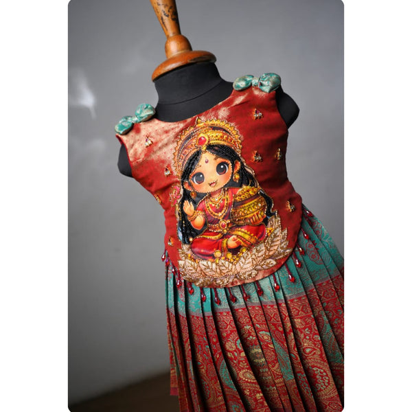 Little Lakshmi Top and Pleated Skirt Set -Girl Kid