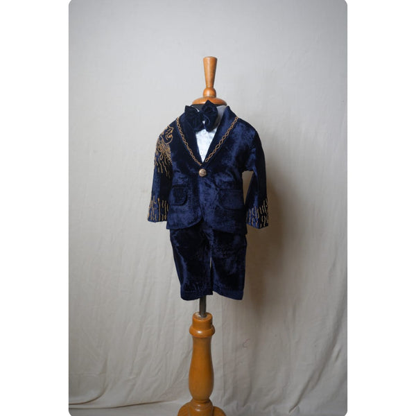 Royal Cascade Embroidered Velvet Suit Set - Boy Kid