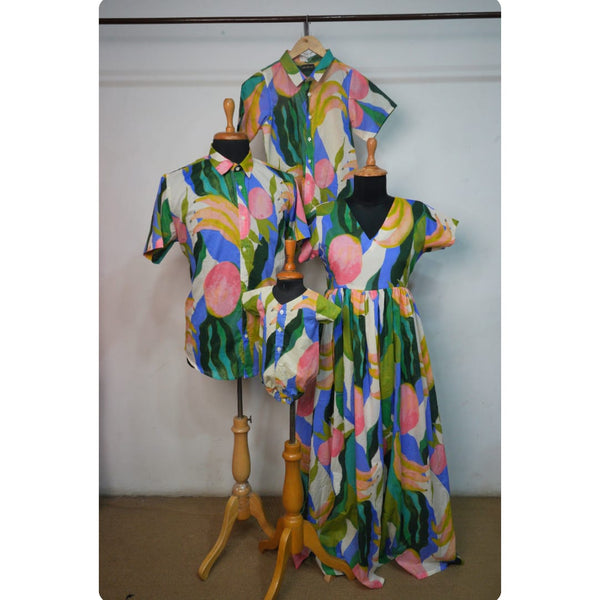 Tropical Fruit Family Matching Outfit Collection-Dad, Mom, Kids