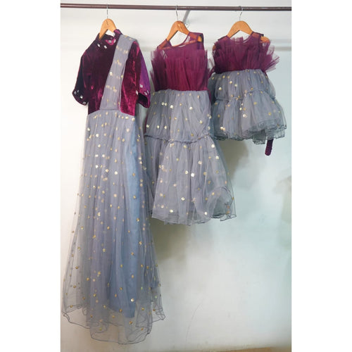 Family Party Wear Collection -Mom And Sisters Combo
