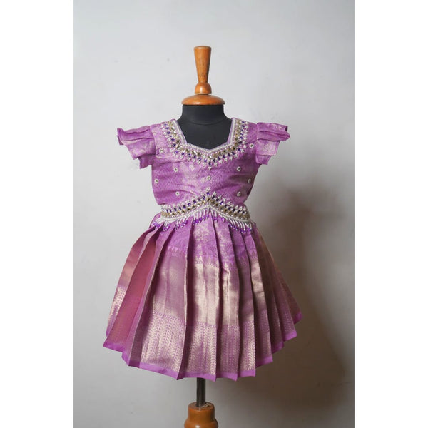 Royal Jewel Pleated Festive Frock - Girl kid Dress