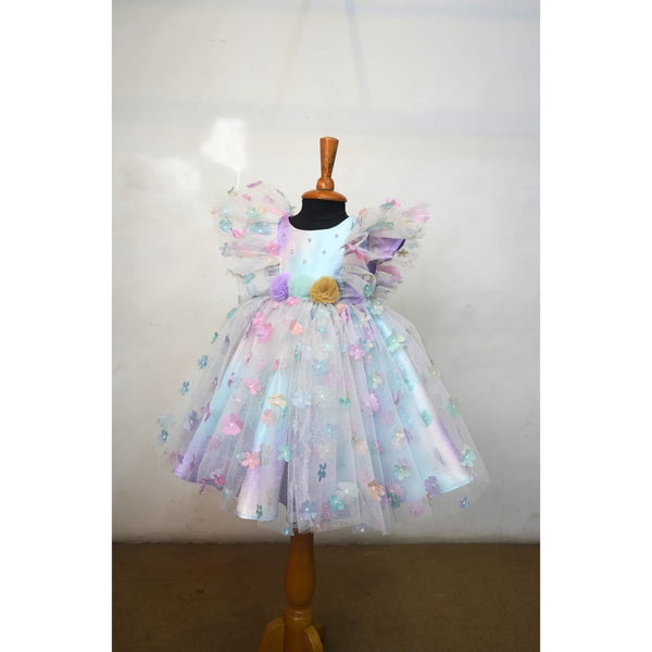 Pastel Blossom Ruffle Party Frock
