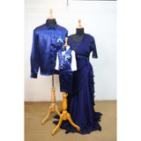 Royal Blue Dolphin Family Party Wear Collection-Dad,Mom,And Kid