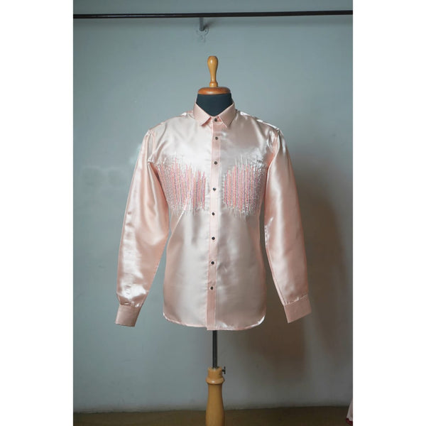 Peach Red Family Party Wear Collection -Dad, Mom, Girl Kid