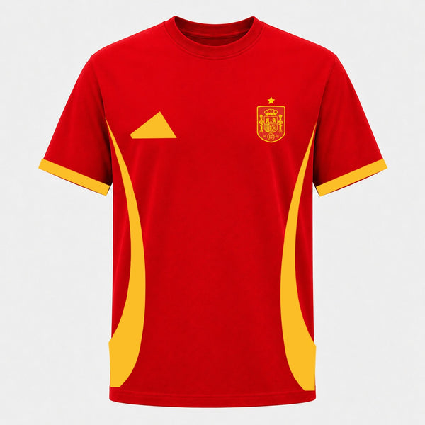 Spain Football Team Inspired Adult T-Shirt – Red Fan Jersey