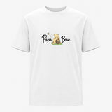 Personalized Bear Family Matching Black T-Shirt Set for Dad, Mom & Baby White