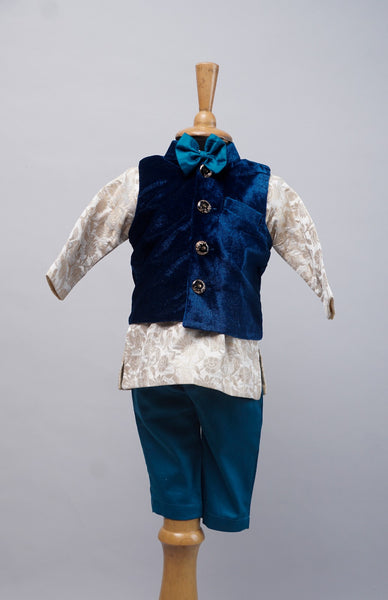 Regal Brocade Kurta & Waistcoat Set