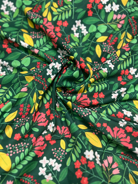 Verdant Garden Green Floral Family Matching Outfit Set