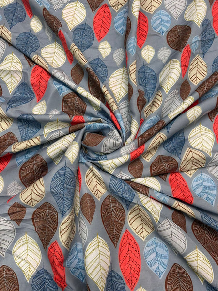 Rust & Grey Geometric Leaf Print Family Matching Outfit Set