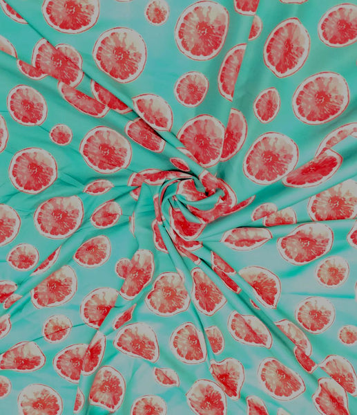 Fresh Aqua Citrus Slice Print Family Matching Outfit Set