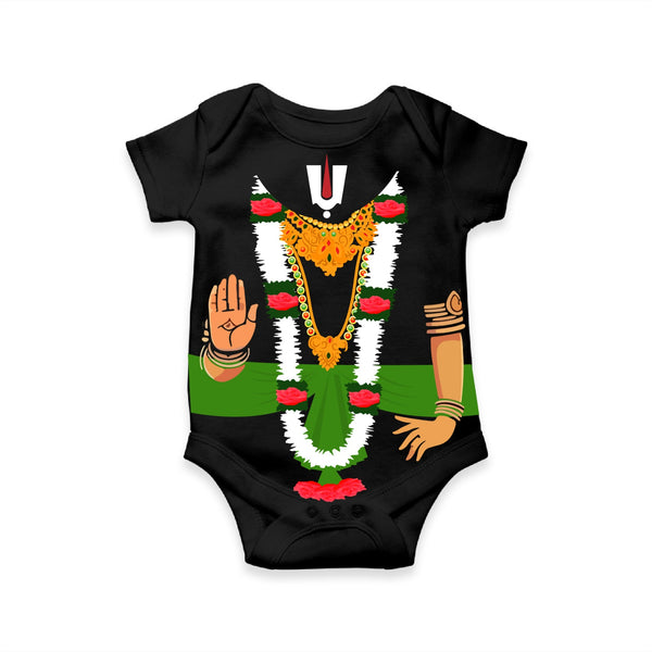 Little Perumal Avatar Onesie | Divine Protector with Namam, Garlands & Blessing Hand