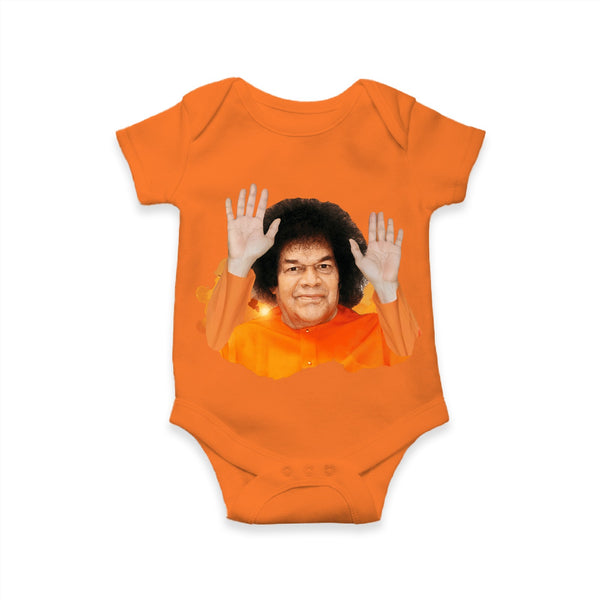 Little Sathya  Sai Baba Blessings Onesie | Divine Guru with Abhaya Hasta & Graceful Presence