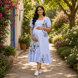 Blue Blossom Stripe Maternity & Feeding Wear Collection
