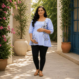 Blue Blossom Stripe Maternity & Feeding Wear Collection