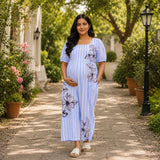 Blue Blossom Stripe Maternity & Feeding Wear Collection