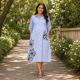 Blue Blossom Stripe Maternity & Feeding Wear Collection