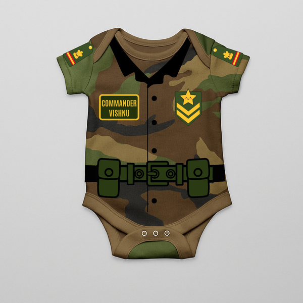 Future Military Hero Romper | Personalized Baby Romper for Little Soldiers