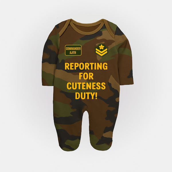 Custom Cuteness Duty Sleep Suit | Personalized Sleep Suit for Your Little One