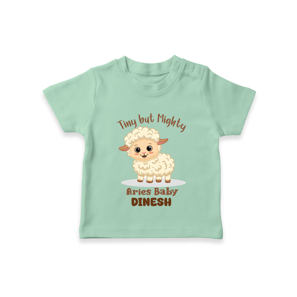 Tiny But Mighty Aries Baby T-Shirt | Personalized Aries T-Shirt for Your Little One - MINT GREEN - 0-5 Months Old (Chest 17")