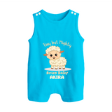 Tiny But Mighty Aries Baby Romper Suit / Sleeveless Romper | Personalized Aries Romper Suit / Sleeveless Romper for Your Little One - SKY BLUE - 0 - 5 Months Old (Chest 18")