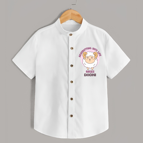Heading Butting into Life Aries Shirt | Custom Aries Shirt for Your Baby - WHITE - 0 - 6 Months Old (Chest 23")