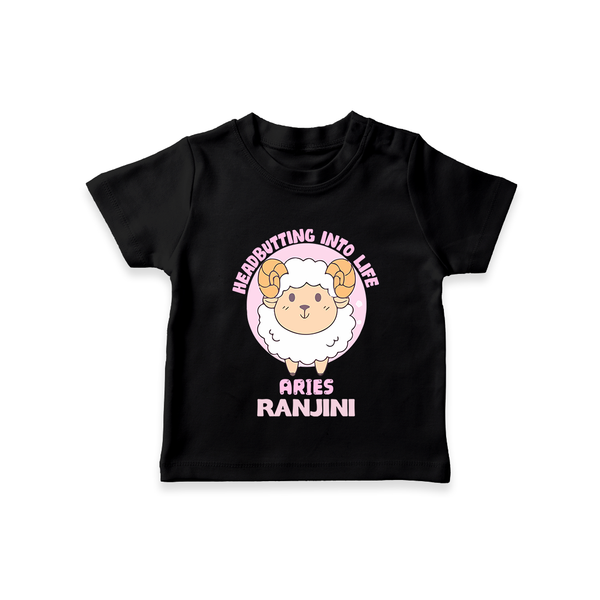 Heading Butting into Life Aries T-Shirt | Custom Aries T-Shirt for Your Baby - BLACK - 0-5 Months Old (Chest 17")