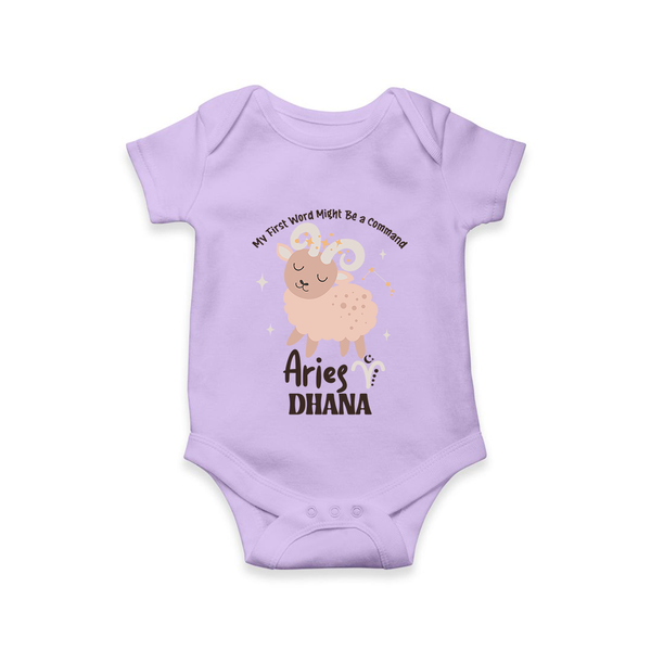 My First World Might Be a Command Aries Romper / Onesie | Personalized Aries Romper / Onesie for Your Little Leader - LILAC - New Born (Chest 14")