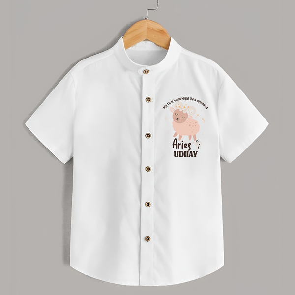 My First World Might Be a Command Aries Shirt | Personalized Aries Shirt for Your Little Leader - WHITE - 0 - 6 Months Old (Chest 23")