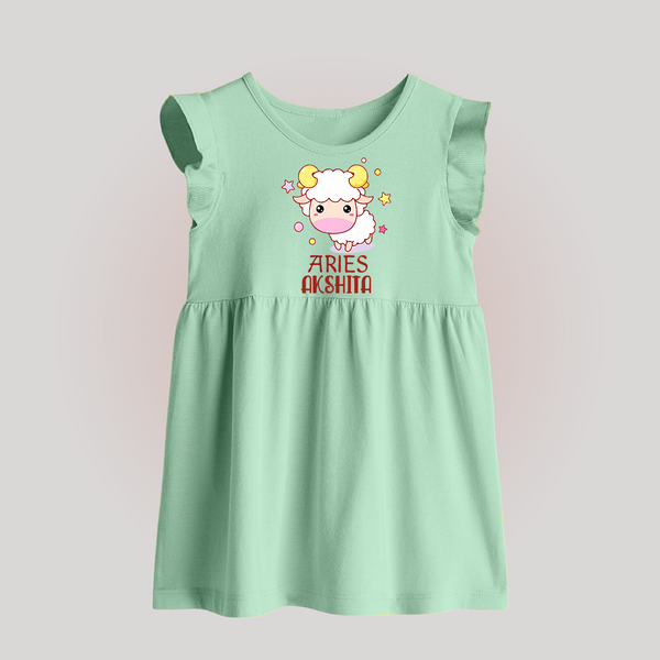 Aries Baby Frock | Custom Baby Frock for Aries Babies - MINT GREEN - 0 - 3 Months Old (Chest 17")
