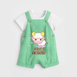 Aries Baby Dungaree Set | Custom Dungaree Set for Aries Babies - GREEN - 0 - 5 Months Old (Chest 18")
