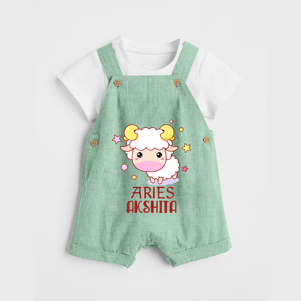 Aries Baby Dungaree Set | Custom Dungaree Set for Aries Babies - MINT GREEN - 0 - 5 Months Old (Chest 18")
