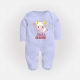 Aries Baby Sleepsuit / Full Sleeve Bodysuit | Custom Sleepsuit / Full Sleeve Bodysuit for Aries Babies - BABY BLUE - New Born (Chest 7.5")