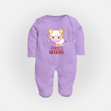 Aries Baby Sleepsuit / Full Sleeve Bodysuit | Custom Sleepsuit / Full Sleeve Bodysuit for Aries Babies - LILAC - New Born (Chest 7.5")