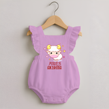 Aries Baby Romper Frock | Custom Romper Frock for Aries Babies - BABY PINK - 0 - 3 Months Old (Chest 19")