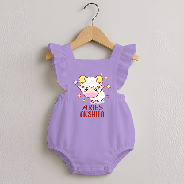 Aries Baby Romper Frock | Custom Romper Frock for Aries Babies - LILAC - 0 - 3 Months Old (Chest 19")