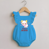 Aries Baby Romper Frock | Custom Romper Frock for Aries Babies - SKY BLUE - 0 - 3 Months Old (Chest 19")