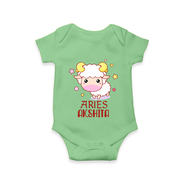 Aries Baby Romper / Onesie | Custom Romper / Onesie for Aries Babies - GREEN - New Born (Chest 14")