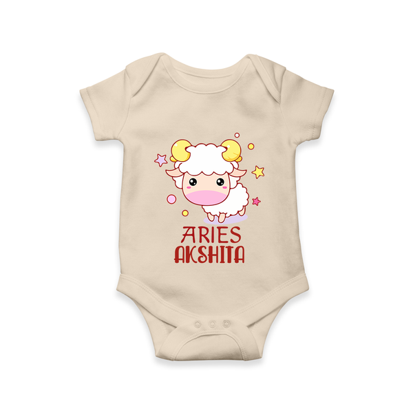 Aries Baby Romper / Onesie | Custom Romper / Onesie for Aries Babies - IVORY - New Born (Chest 14")