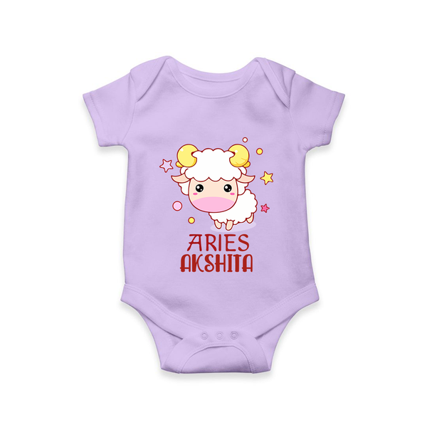 Aries Baby Romper / Onesie | Custom Romper / Onesie for Aries Babies - LILAC - New Born (Chest 14")