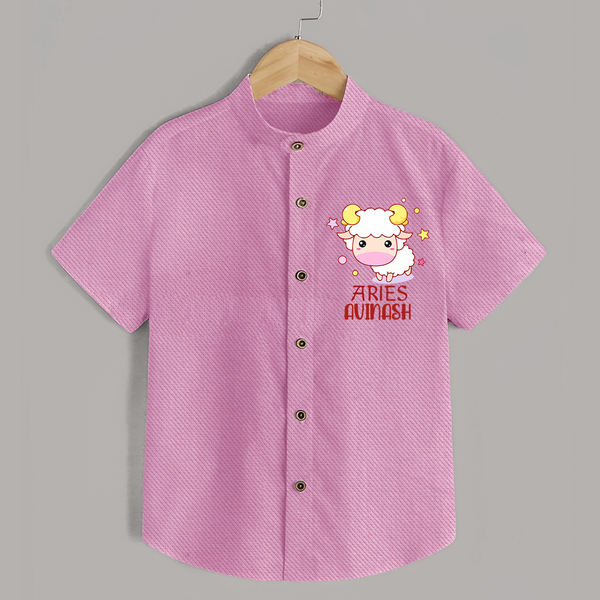 Aries Baby Shirt | Custom Shirt for Aries Babies - BABY PINK - 0 - 6 Months Old (Chest 23")