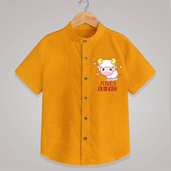 Aries Baby Shirt | Custom Shirt for Aries Babies - CHROME YELLOW - 0 - 6 Months Old (Chest 23")