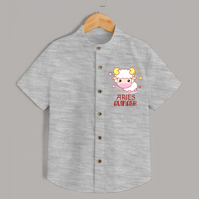 Aries Baby Shirt | Custom Shirt for Aries Babies - GREY - 0 - 6 Months Old (Chest 23")