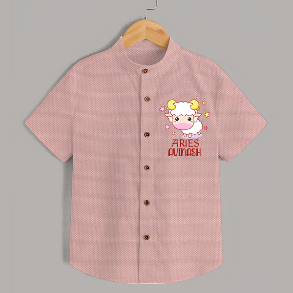 Aries Baby Shirt | Custom Shirt for Aries Babies - PEACH - 0 - 6 Months Old (Chest 23")