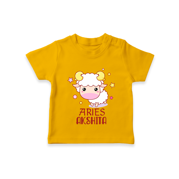 Aries Baby T-Shirt | Custom T-Shirt for Aries Babies - CHROME YELLOW - 0-5 Months Old (Chest 17")