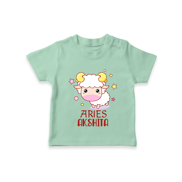 Aries Baby T-Shirt | Custom T-Shirt for Aries Babies - MINT GREEN - 0-5 Months Old (Chest 17")