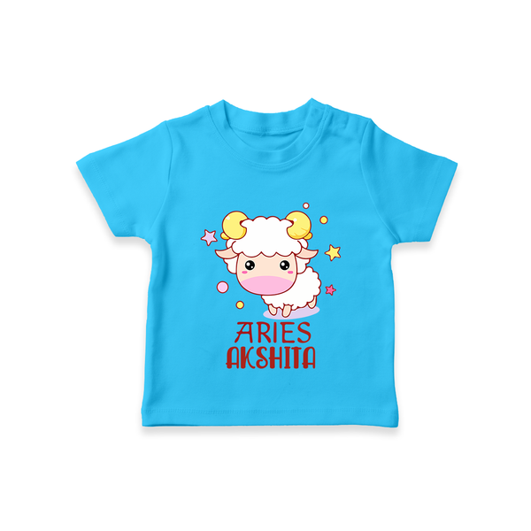 Aries Baby T-Shirt | Custom T-Shirt for Aries Babies - SKY BLUE - 0-5 Months Old (Chest 17")