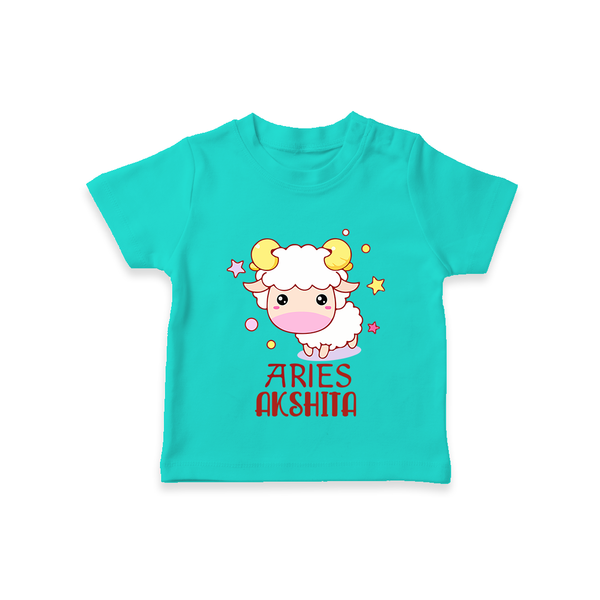 Aries Baby T-Shirt | Custom T-Shirt for Aries Babies - TEAL - 0-5 Months Old (Chest 17")