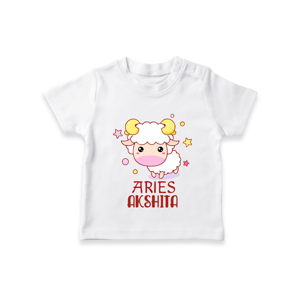 Aries Baby T-Shirt | Custom T-Shirt for Aries Babies - WHITE - 0-5 Months Old (Chest 17")