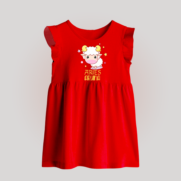 Aries Baby Frock | Custom Baby Frock for Aries Babies - RED - 0 - 3 Months Old (Chest 17")