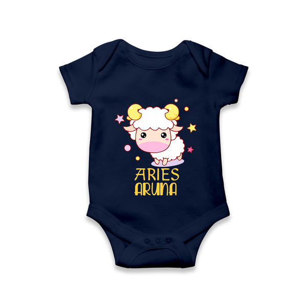 Aries Baby Romper / Onesie | Custom Romper / Onesie for Aries Babies - NAVY BLUE - New Born (Chest 14")